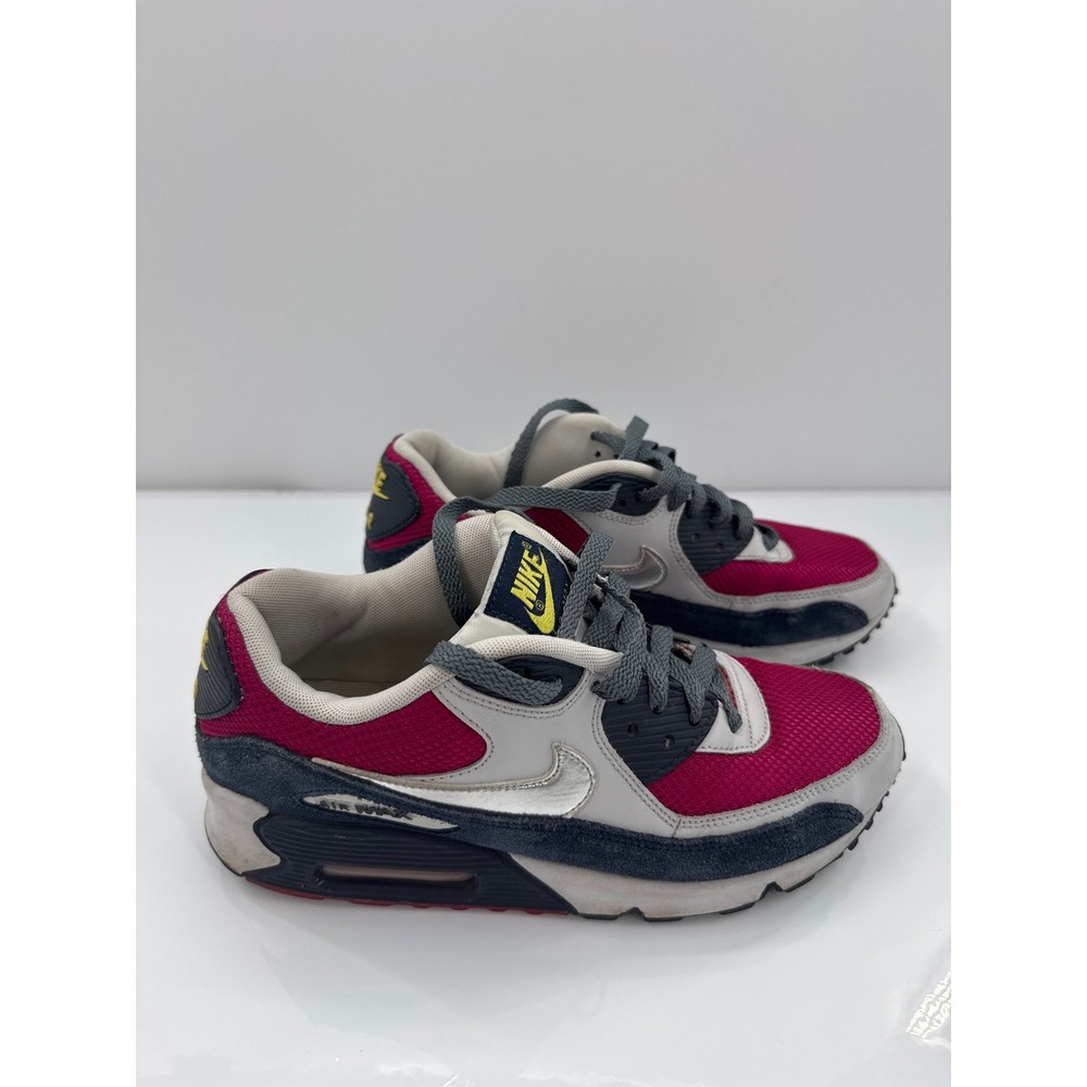 Nike Air Max 90 Raspberry Red White Silver Sneakers 325213-606 Womens 9.5